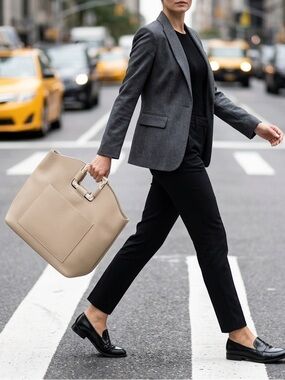 Astrid Tote Greige Pebbled Faux Leather Oversized Chic Bag SOLD OUT in stores!